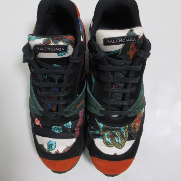 Balenciaga Women's Multicolor Fabric Suede Leather Sneaker Shoes Size 8.5 US W - Picture 3 of 12